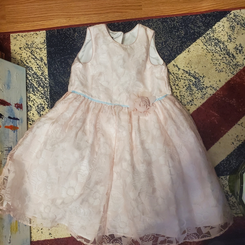 Pippa & Julie Blush Floral Lace Dress